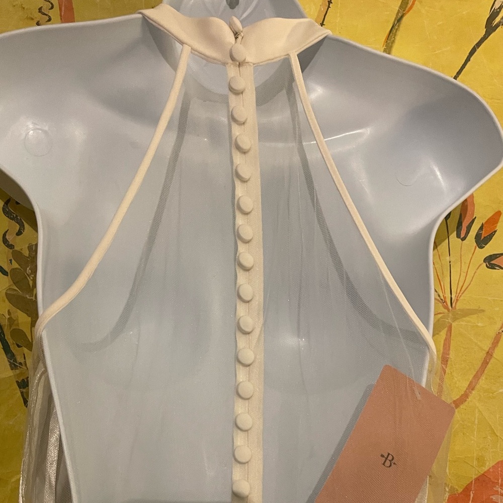 BHLDN AMSALE - Crepe Sheath Dress in Ivory - Picture 7 of 10